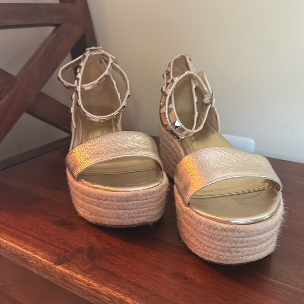 Wedge sandals with ankle strap